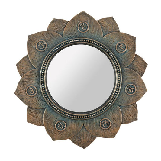 Bronze Lotus Flower Chakra Wall Mirror